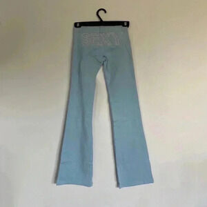Vintage deadstock light blue bedazzled “sexy” low waisted pants.